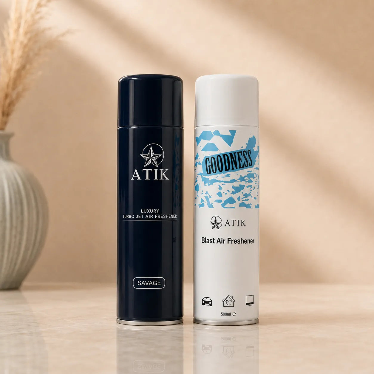 ATIK Turbojet air freshener cans displayed in a clean product setting