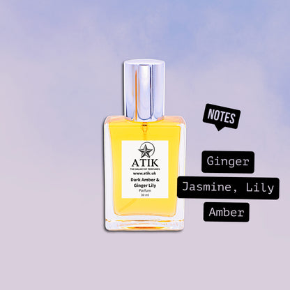 Dark Amber & Ginger Lily Perfume Spray – Warm & Spicy Scent